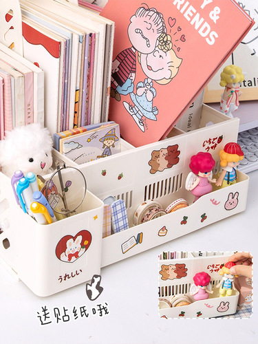 Ins Desktop File Storage Box Student Book Stand Cute Dorm Book Office Desk Gadget Bookshelf Shelf Organizer
