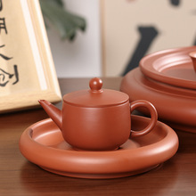 ✅潮州朱泥手拉壶大口汉瓦壶小容量功夫小茶壶中式全手工复古茶壶