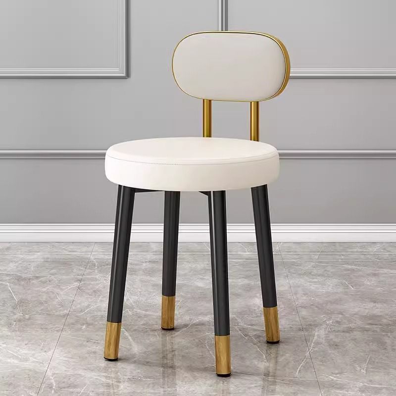 Casa ligera de lujo red alta sensación taburete redondo moderno simple manicuría silla de vestir respaldo de la chica dormitorio maquillaje de cama