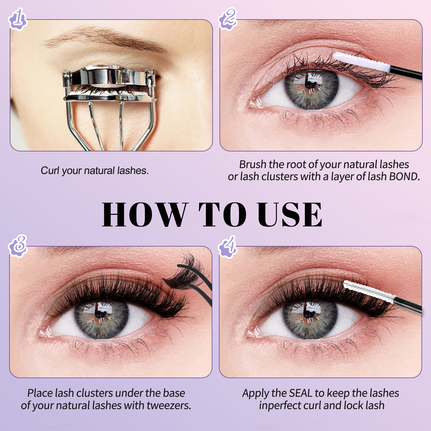 Novo conjunto de combinação de cílios postiços de 684 conjuntos de cílios postiços segmentados DIY, cílios naturais grossos e curvos europeus e americanos_voghion.com