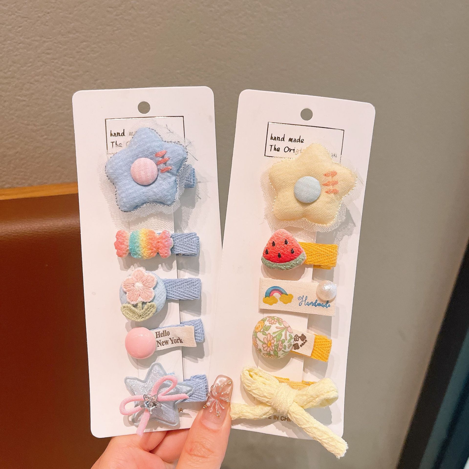 Clip de cabello de malla de encaje para niños estrella nebulosa accesorios para el cabello de bebé tela tarjeta de cabello de dibujos animados para niñas