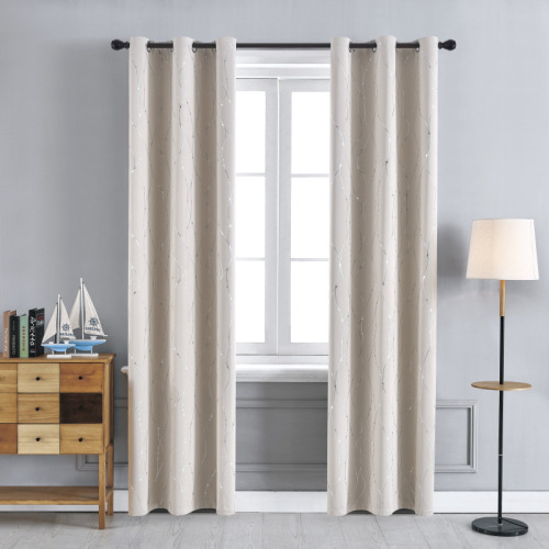Shaoxing curtain wholesale silver-plated high-precision printed finished blackout curtains foreign trade cross-border curtain fabric curtains