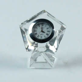 水晶小钟表摆件创意家居卧室办公用品钟表现代简约水晶工艺品摆件