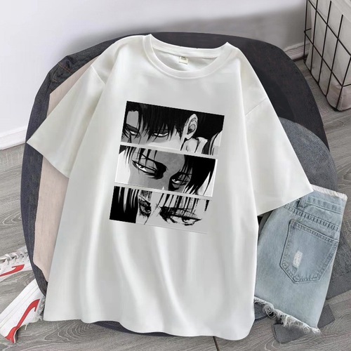 New Arrival Attack on Titan Japanese Anime Women's T-Shirt, Summer Style, Harajuku Loose Gothic Design with Round Neck