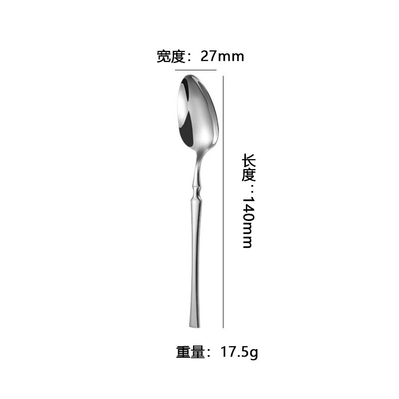 不锈钢410餐具家用餐厅牛排刀叉甜品勺小蛮腰刀叉勺四件套餐具|undefined