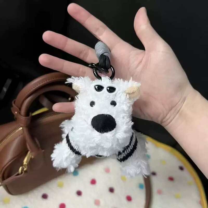 かわいいウエストハイランドペンダント草書子犬ぬいぐるみバッグペンダントキーホルダードーパミン人形ペンダントギフト|undefined