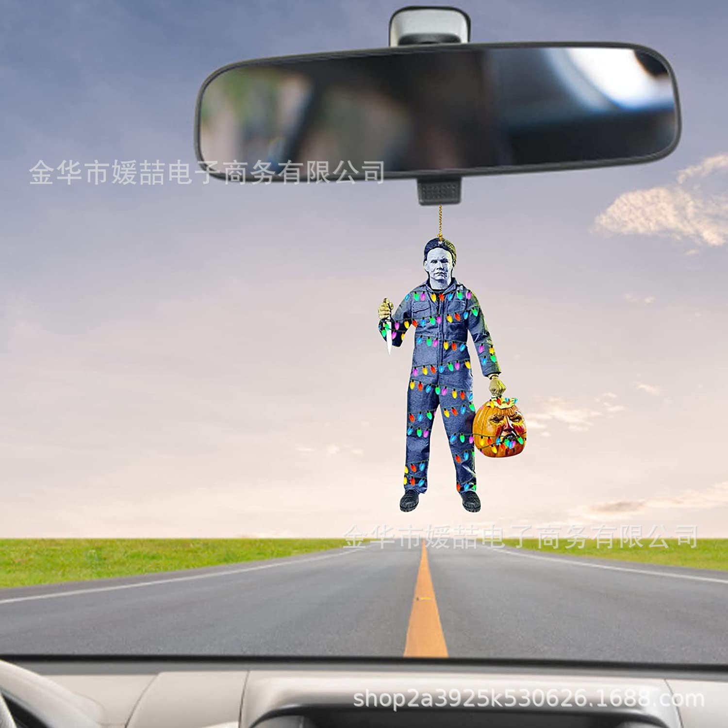 2022 nuevos productos transfronterizos personajes de película de terror decoraciones colgantes de Navidad Halloween colgantes de automóviles de Navidad