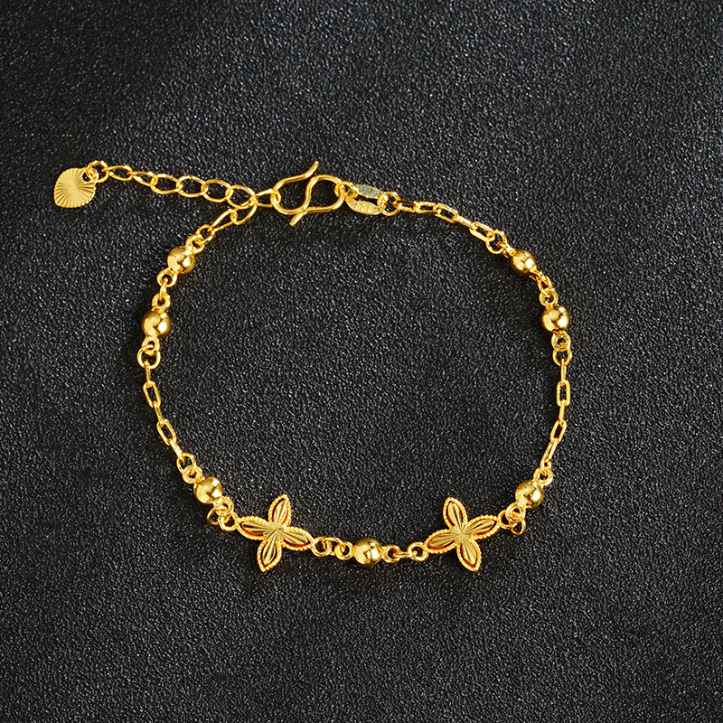 2024 nuevos productos de lujo ligero de verano de cuatro hojas flor pulsera simple mujer alta sensación de nicho durante mucho tiempo no se desvanece la fuente de joyas