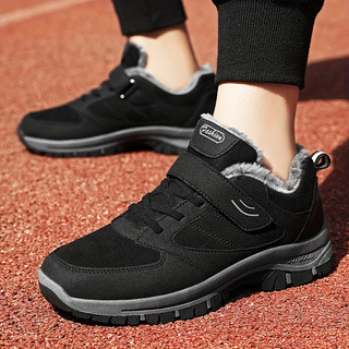 TEMU2025情侣款健步保暖棉靴休闲加绒加厚短靴中老年雪地靴代发