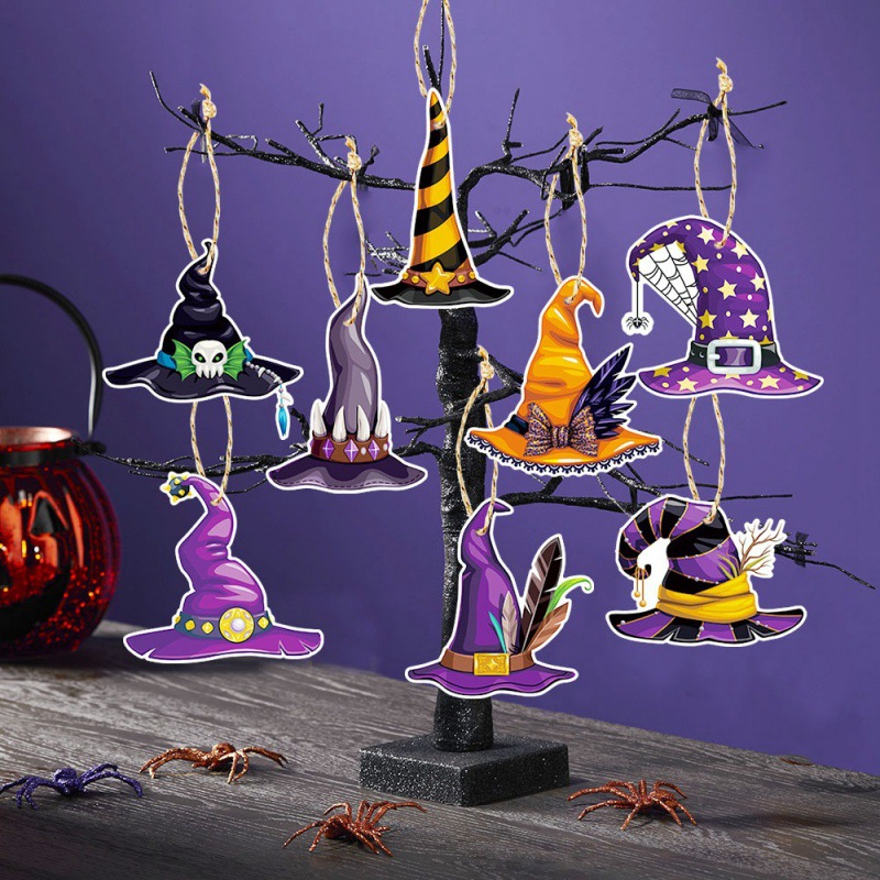 Decoración de fiesta de Halloween de Amazon colgante colgante de barra de Halloween decoración del hogar sombrero de bruja colgante