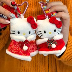 冬のお祝いのマントkt猫バッグストラップぬいぐるみクリスマスプレゼントアクセサリー