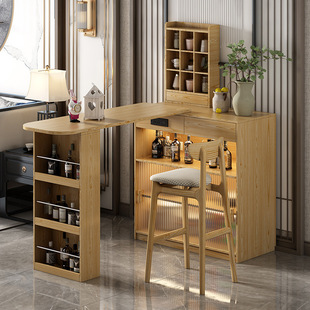 Solid Wood Bar Partition Cabinet Living Room Home Sofa Side Cabinet Small Apartment Retractable Entrance Storage Cabinet Integrated Sideboard