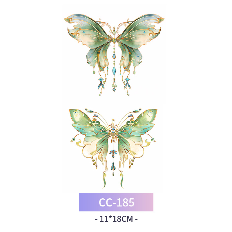 Transfronterizo en stock al por mayor de halloween colorido mariposa tatuaje pegatinas simulación sangrienta cicatriz pegatinas divertidas pegatinas impermeables