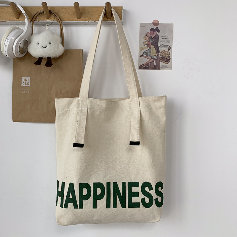 Estilo perezoso Clase de estudiante universitario bolsa de lona de gran capacidad de un hombro portátil estilo japonés bolsa de lona diseño de nicho nueva moda