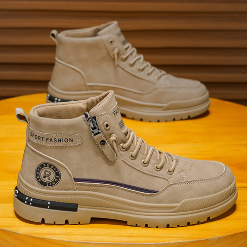 Men's High-Top Martin Boots, Autumn British Style Retro Outdoor Hiking Waterproof Slip-Resistant Work Boots