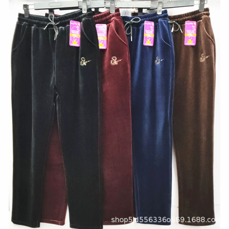 Весенне-осенние новые брюки для мам, прямые вельветовые женские брюки среднего и пожилого возраста, свободные повседневные брюки с высокой талией и завязкой, брюки с прямыми штанинами