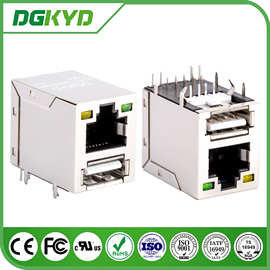 RJ45带USB2.0插座 带屏蔽带灯不带滤波器DGKYDRU121188AB1WDY1054