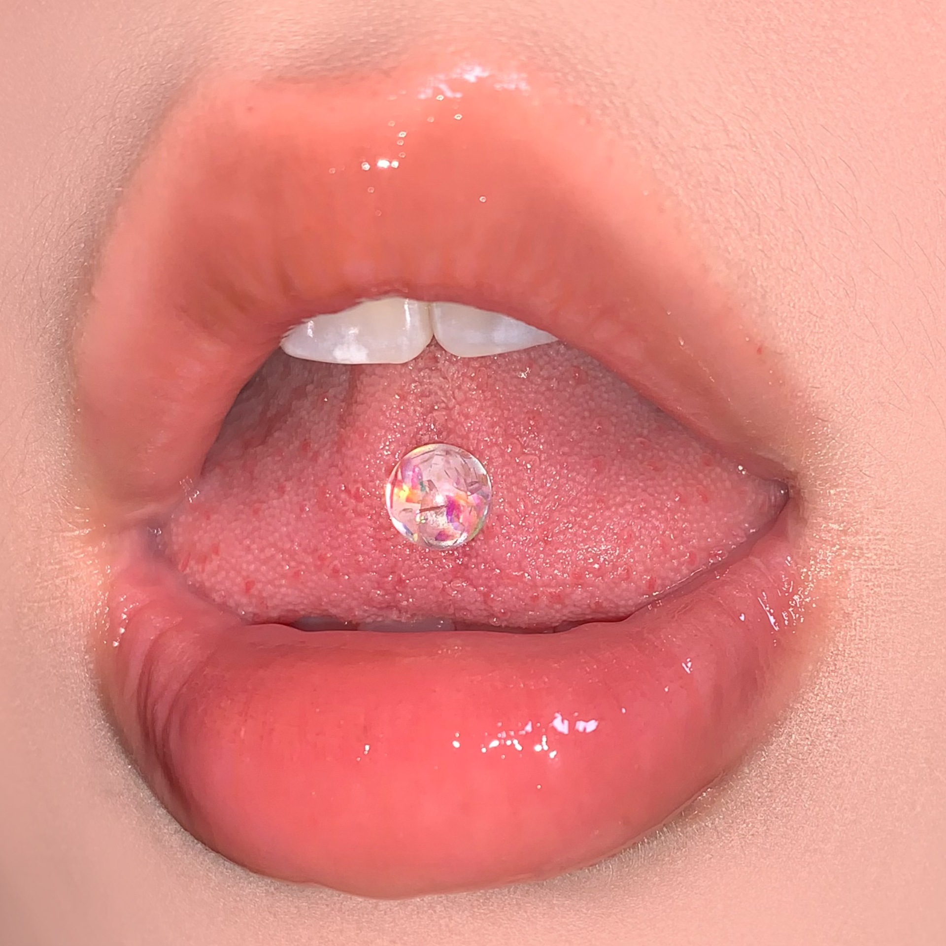 Fine Glitter Tongue Nail Tongue Ring Stainless Steel External Thread Stylish Sweet Sexy Tongue Piercing Jewelry Wholesale detail image 7