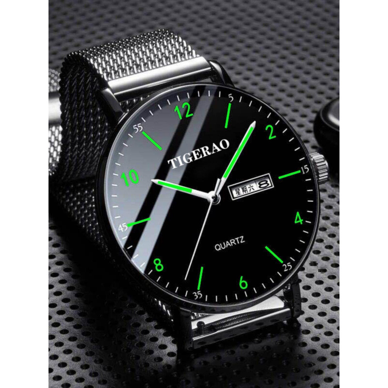 Swiss Fully Automatic Mechanical Watch Men's Student Korean Version Fashion Trend Dual Calendar Waterproof Luminous