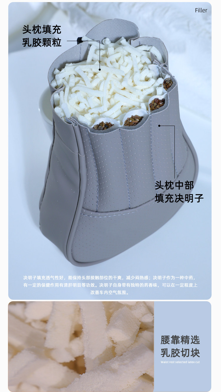Suitable for BYD Han dmi/ev special edition latex health headrest and lumbar support, Honor Edition neck pillow and lumbar pillow interior accessories
