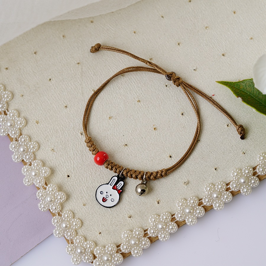 Pulsera de perla de cerámica para estudiantes, decoración de mano para novia, pulsera para niños y niñas, joyería femenina 333C Rabbit One
