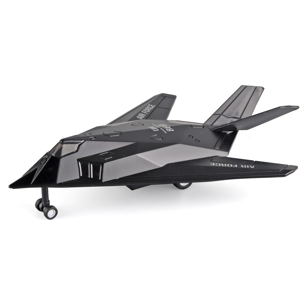 Aleación F117 luchador Tire hacia atrás sonido y luz Modelo de juguete avión infantil caja de color independiente transfronteriza