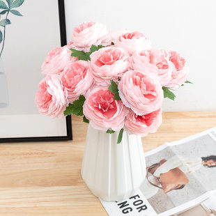 Simulation Flower Single Lotus Lotus Peony Flower Home Decoration Puppet Bouquet European Flower Wedding Hand Hand Campaign Peony