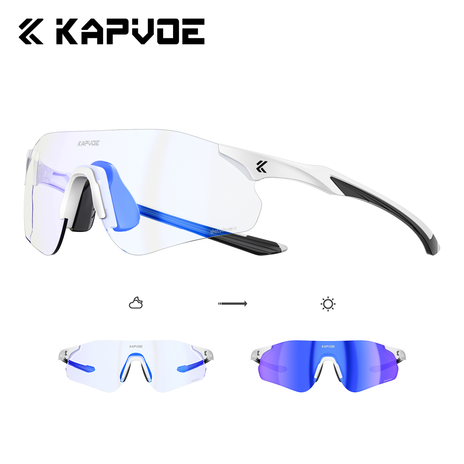 Gafas Fotocromáticas para Ciclismo y Correr de TR90, Fotocromático y Cortavientos, para Ciclismo y Escalada image 10