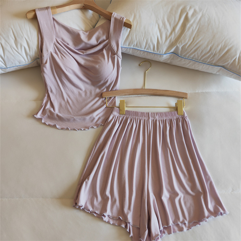 8320.2#타로 퍼플 조끼 + 반바지 [고정 가슴 패드]