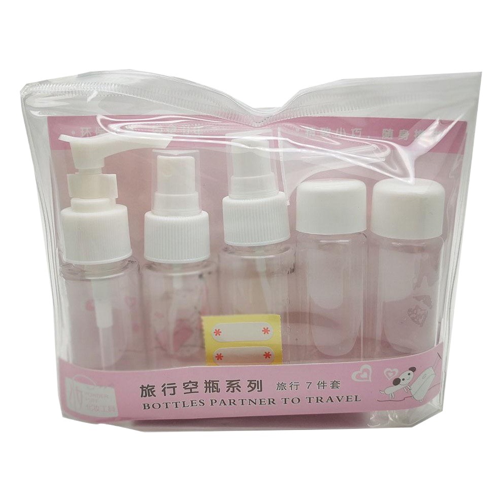 Juego de 7 piezas de botellas vacías de viaje - Botellas dispensadoras para perfume y cosméticos, juego de botellas de spray - Juego de viaje
