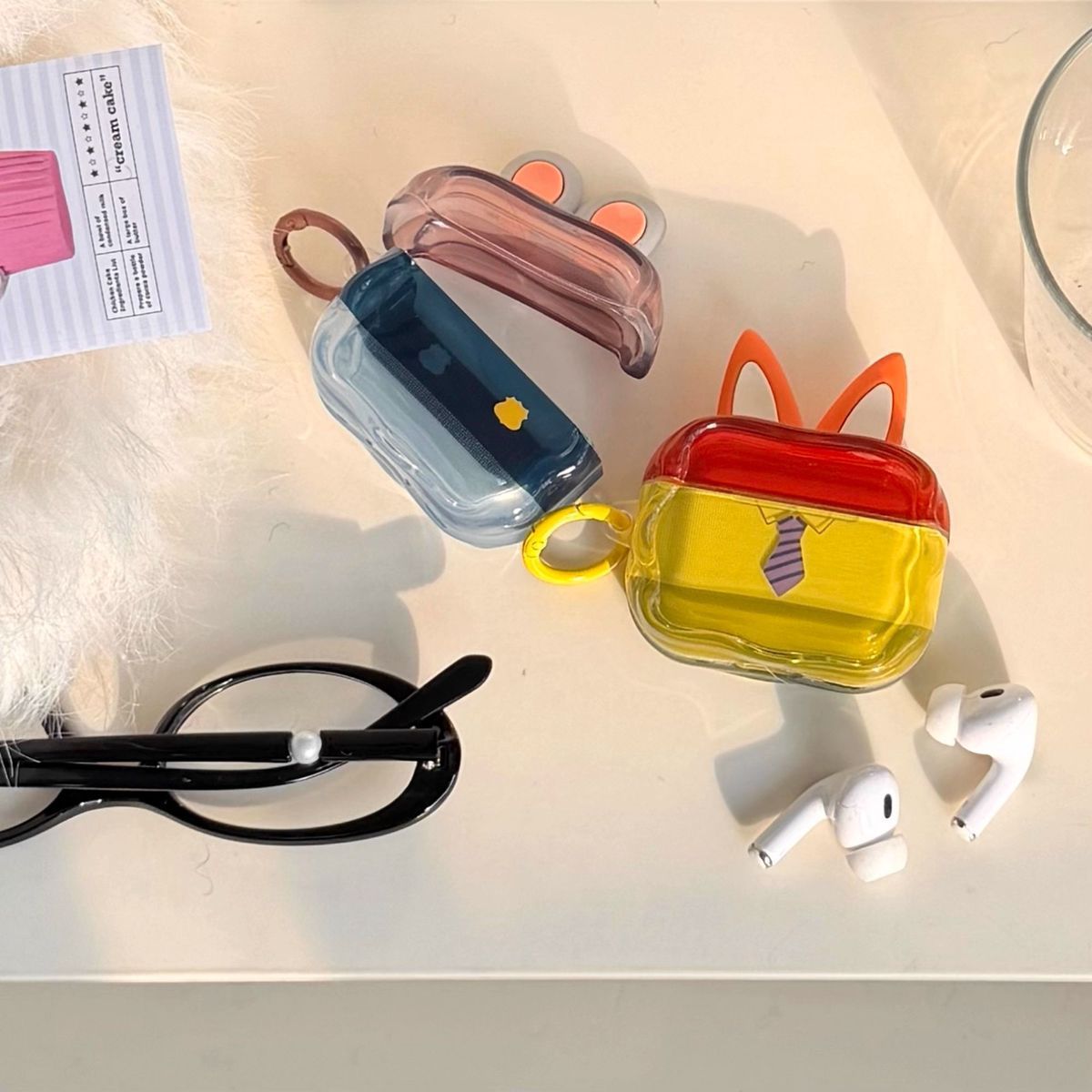 Ins Cartoon Rabbit Fox para Apple auriculares AirPods 3 / 4 auriculares pro3 cubierta protectora de caja suave image 3