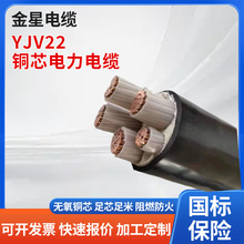 廠家批發國標銅芯電力電纜鎧裝YJV22低壓地埋架空動力阻燃電纜線