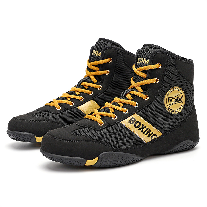 Professional Boxing Shoes, Men's Fighting Boots, Sanda Training Shoes, Indoor Fitness Muay Thai Shoes, Competition-Specific Fighting and Wrestling Shoes