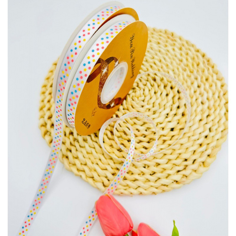 Hot color punto de impresión digital embalaje de cinta de color punto de color regalos de decoración de vacaciones accesorios de ropa onda punto cinta