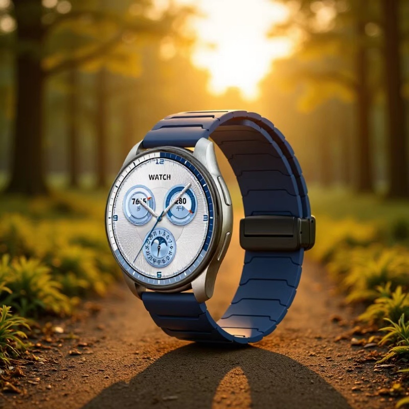 Suitable for Huawei, Samsung, Xiaomi/Gt5/Gt4 Flat-Head Armor Folding Buckle Magnetic Watch Strap, Flat-Head Universal Model