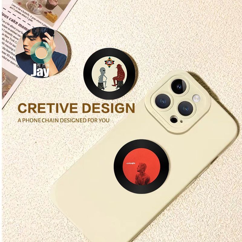 Grabación de CD vinilo redondo airbag soporte adhesivo tipo teléfono móvil adhesivo 360 ° giratorio telescópico succión magnética de corriente de marea