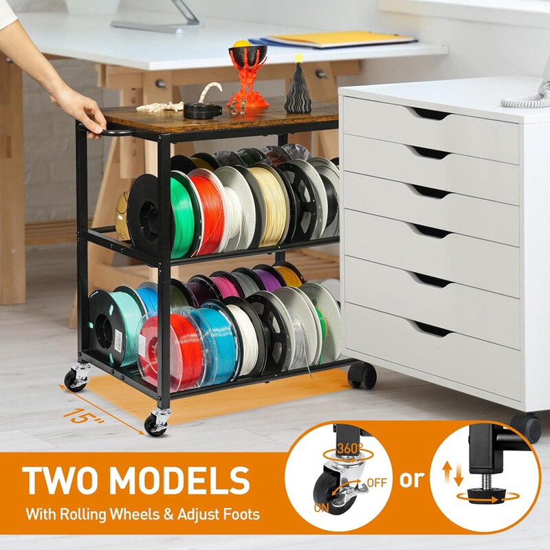 Printer Stand with Filament Storage - 3D Printer Desk Filament Storage Rack Heavy Duty 3D Printer