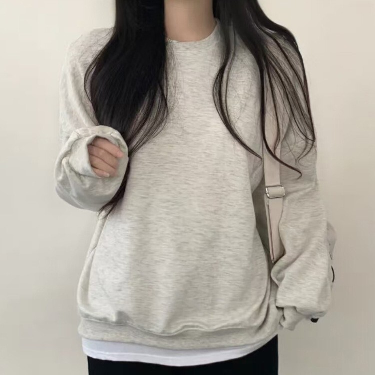 Retro versatile personalized chic sweater for women Spring and Autumn New ins small Korean style loose mid-length blouse