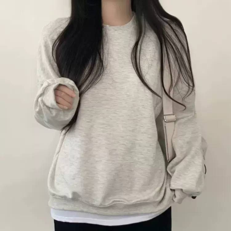 复古百搭个性chic卫衣女春秋新款ins小个子韩系宽松中长款女上衣