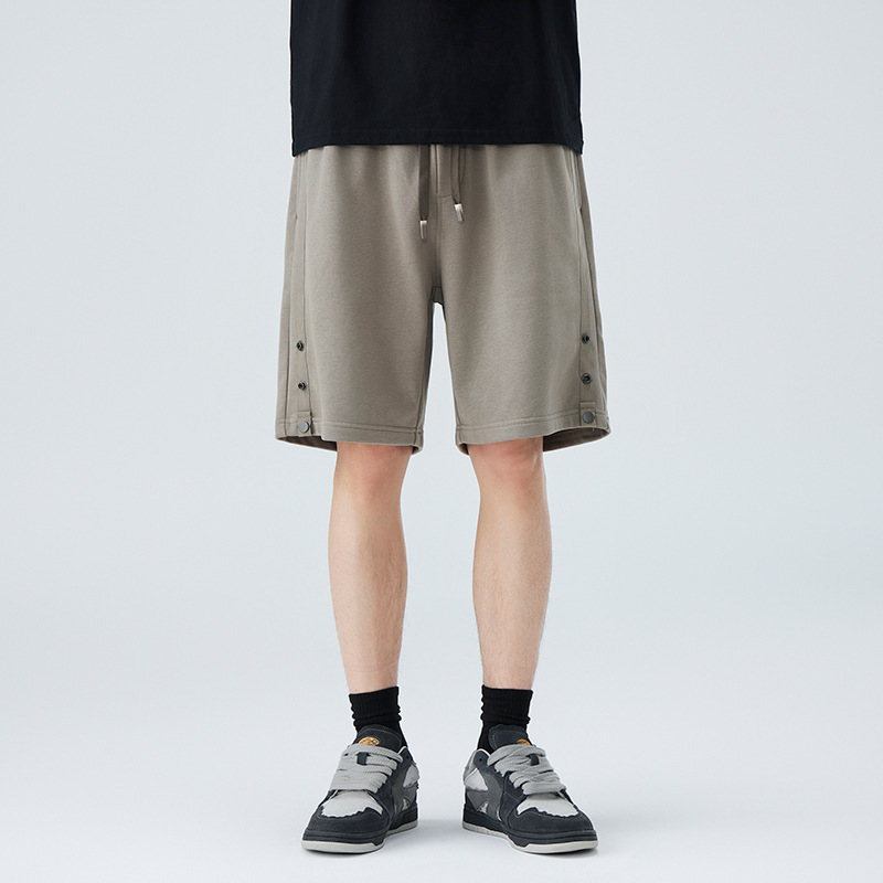 Heavy Cotton Shorts Men's Summer Loose Casual Sports 5-point Pants Fashionable High Street Sweatpants Buckle 5-point Medium Pants Heavy Cotton Shorts Men's Summer Loose Casual Sports 5-point Pants Fashionable High Street Sweatpants Buckle 5-point Medium Pants