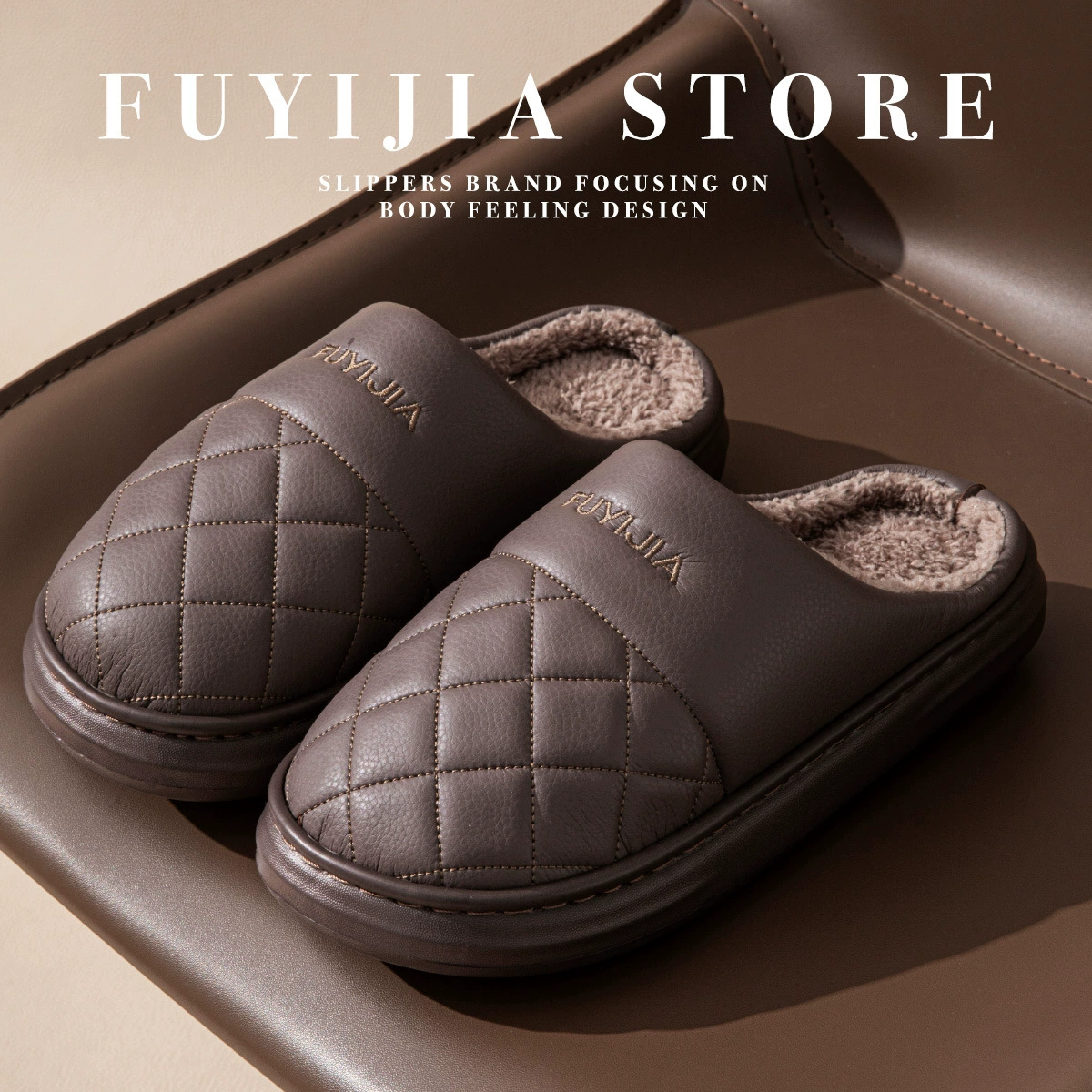 Высококачественные хлопчатобумажные тапочки мужские зимние толстые подошвы новый домашний интерьер противоскользящие теплые и бархатные толстые тапочки больших размеров мужские