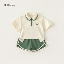 宥宝童装儿童服装套装男夏新款时尚薄款童套装童装批发XT83087