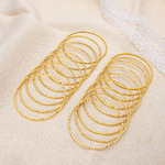 黄金色细圈手镯 2mm线圈女款手环黄铜镀金手饰直播间热卖款手饰