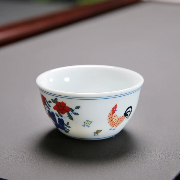 Small cup with reverse mouth-glazed-color chicken vat