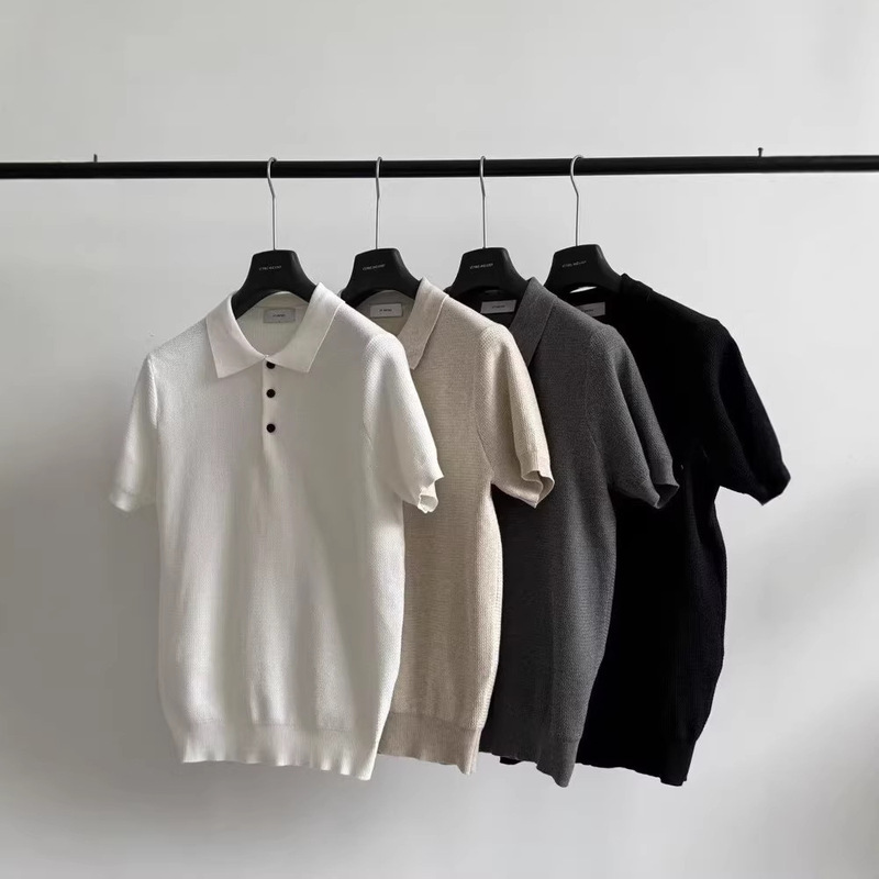 Old Money Style Polo Knit Short-Sleeve Shirt 2026 Summer New Fashion Versatile T-Shirt Business Gentleman Top