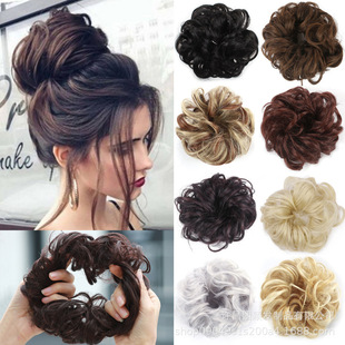 Factory wholesale wig hair Ring Ball Head female European and American natural artificial wig hair accessories flower brace wig hair bag