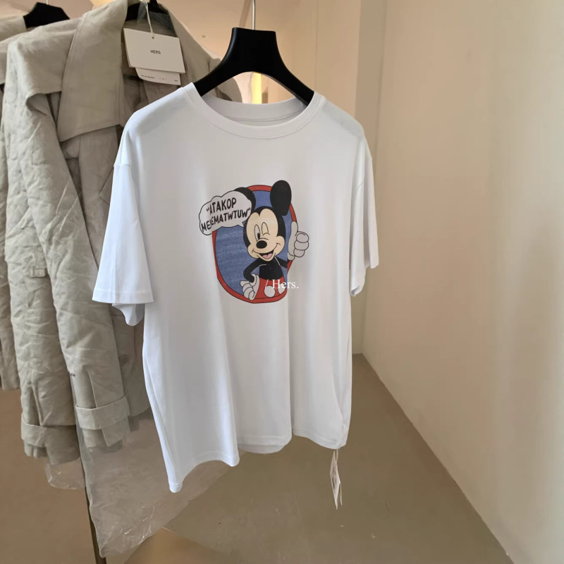 Hers a Spoonful of Sweetness Spring/Summer Loose Versatile Top Korean Style Simple Casual Cartoon Fun Mickey Short Sleeve T-Shirt for Women Hers a Spoonful of Sweetness Spring/Summer Loose Versatile Top Korean Style Simple Casual Cartoon Fun Mickey Short Sleeve T-Shirt for Women