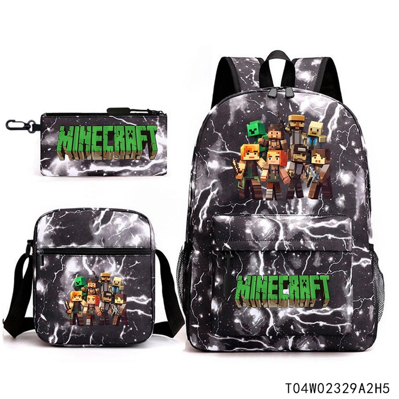 Minecraft マインクラフト 小中学生 ランドセル 子供用リュック バックパック ショルダーバッグ ペンシルバッグ 3点セット|undefined