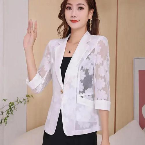Women's Spring 2024 Fashion Peplum Blazer - Versatile, Stylish, and Sophisticated - 7/8 Sleeve Suit Jacket with Sun Protection for Women