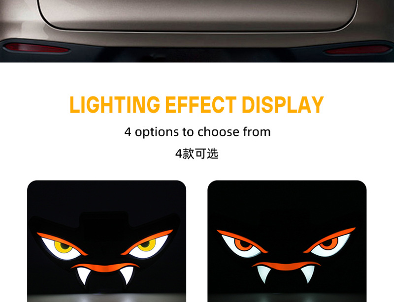 Cross-border solar-powered dynamic devil eye LED warning light for cars, trucks, and vans